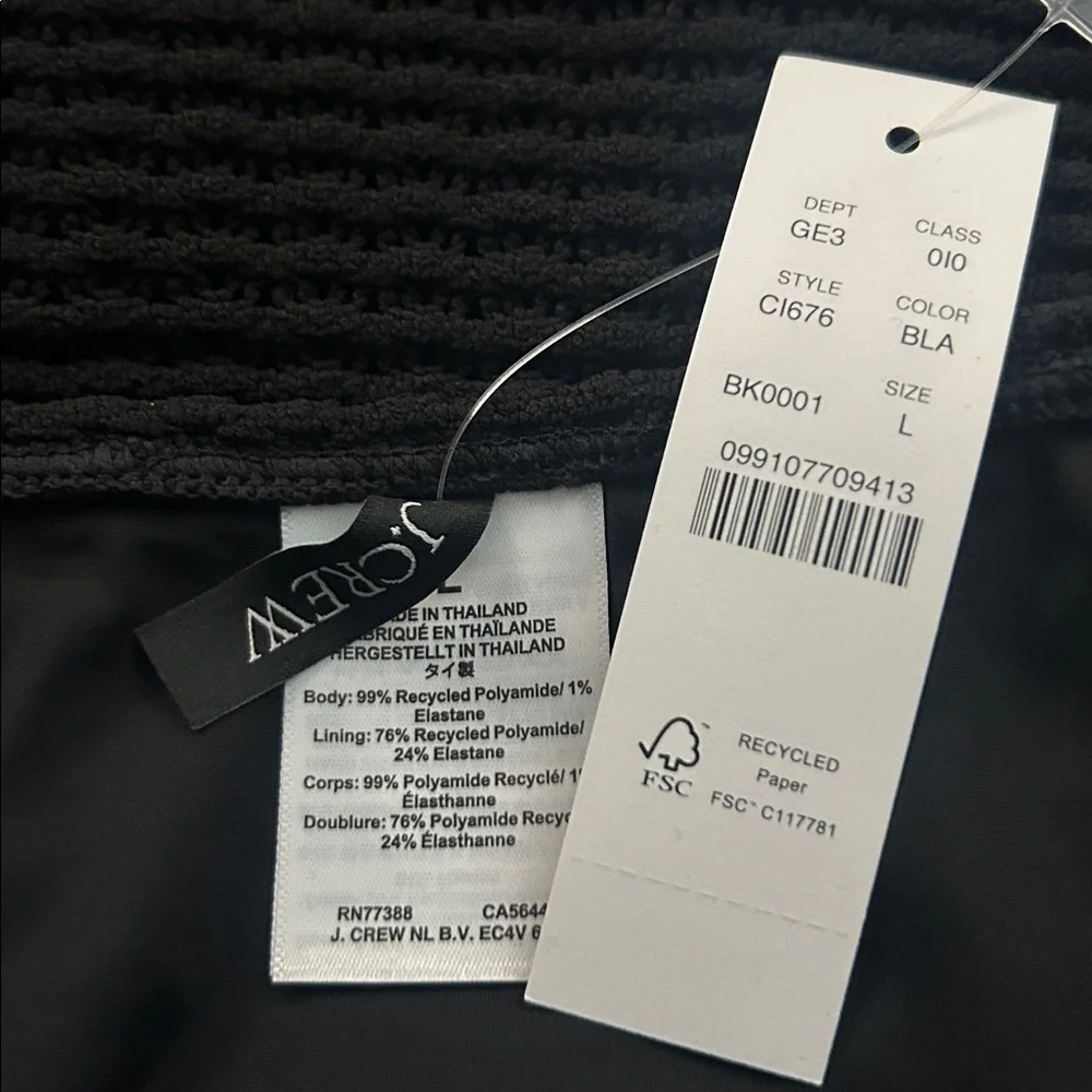 J. Crew crochet string bikini bottom black large